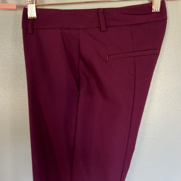 Express Low Rise Columnist Ankle Dress Pants - Burgundy - 0 Regular - Picture 1 of 14